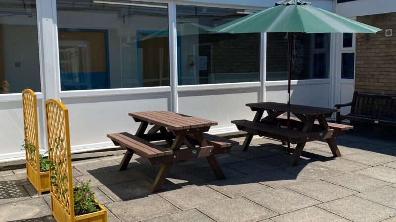 Corby Freemasons help create a Summer Seating Area at Corby Diagnostic Centre